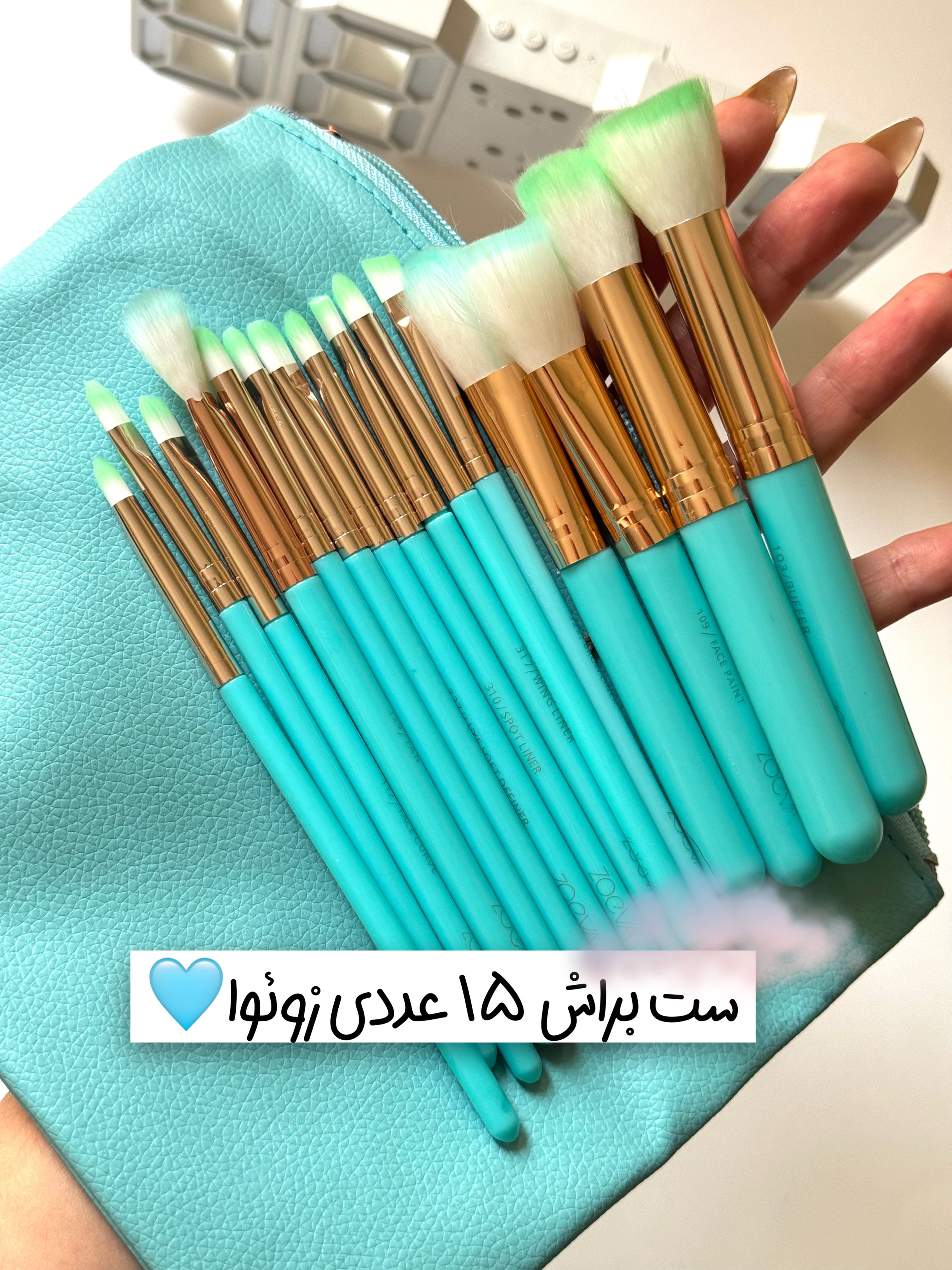 ست براش ۱۵ عدد کیف دار zoeva